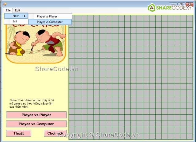 game caro và báo cáo,game caro c# và báo cáo,source code game,game caro c#,source code game cờ caro c#